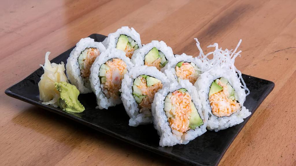 Spicy California Roll · Spicy Crabmeat, Cucumber, Avocado 

Consuming raw or undercooked meats, poultry, seafood, shellfish, or eggs may increase your risk of food of foodborne illness.