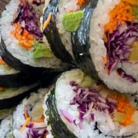 Vegetable Roll · Cucumber, Avocado, Carrot, Red Cabbage, Yellow Radish (6pcs)