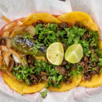 Mini Tacos (5) · Only one choice of meat (Bistec or Pastor) 
It comes with Cilantro, Grilled Onion, Grilled J...