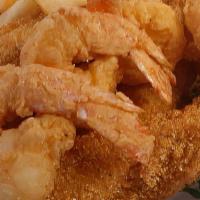 Fish & Shrimp Platter · 5pc fried catfish and 5pc fried shrimp served with French fries & hushpuppies.