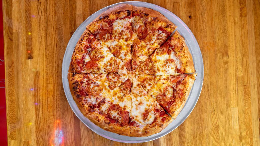 Classic Pepperoni · Two layers of pepperoni, three layers of cheese.