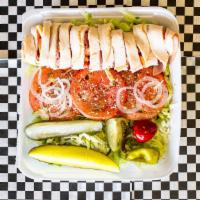 Club Salad · Smoked chicken, ham, cheddar and bacon.