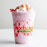 Strawberry Smoothie · 12 oz; A classic refreshing treat made with fresh strawberries and non-fat frozen yogurt