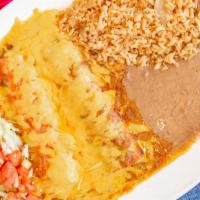 Tink'S Special · 1 enchilada, guisada with beans and rice.