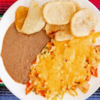 Chilaquiles · With beans and potatoes.