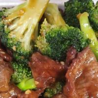Regular Beef With Broccoli (C.D Res Con Broccoli) · Sliced tender beef with broccoli in oyster sauce.