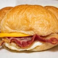 Bacon, Egg And Cheese Croissant · Cured pork.