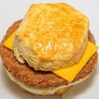Sausage, Egg And Cheese Biscuit · Finely chopped or ground meat often mixed with seasoning.