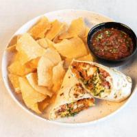 Buffalo Chik'N Wrap · Buffalo chicken, bell peppers, caramelized onions, pico de gallo, cheddar Jack and ranch dre...