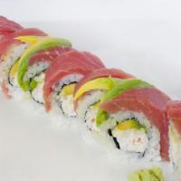 Hawaiian Roll · Raw. (IN - Crabmeat, avocado) , 
(Out -   Tuna and avocado on top)

Consuming raw or underco...