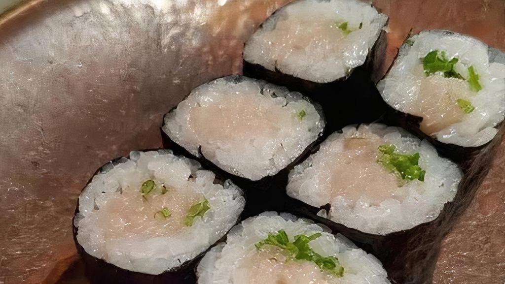 Yellowtail Roll · Raw. (IN - Yellowtail) , 
(Out - Seaweed outside)Consuming raw or undercooked meats, poultry, seafood, shellfish or eggs may increase your risk of foodborne illness.