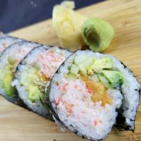Cajun Roll · (IN - Deep fried crawfish with cucumber , crabmeat, avocado) , 
(Out - Eel sauce and siracha...