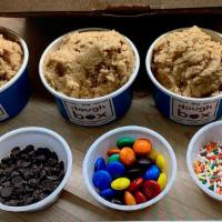 Cookie Dough Kits · 4 individual cookie dough (plain) with 4 toppings to mix.