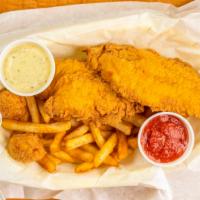 2 Pc Catfish Combo · Comes with 2 sides and hushpuppies