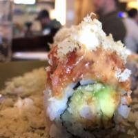 Crunch Roll · Shrimp tempura, crabmeat, avocado, cucumber, eel sauce, and tempura flake