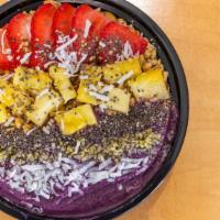Rev Acai Bowl · The frozen base; acai, blueberry, banana, and revolution cashew milk. Topped with strawberry...