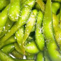 Edamame · Salted steamed whole soy bean.