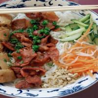 Egg Roll And Grilled Pork Vermicelli · Served with mixed vegetables, roasted peanuts, and homemade sauce.