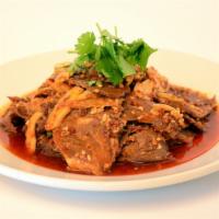 Spicy Honey Comb / 夫妻肺片 · Hot and spicy. Beef, beef tripe, cow tongue.
Serve with steamed rice only (NO SUBSTITUTION)