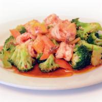 Shrimp With Garlic Sauce / 鱼香大虾 · Hot and spicy.