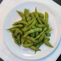 Edamame · Boiled soybeans lightly seasoned with Kosher salt.