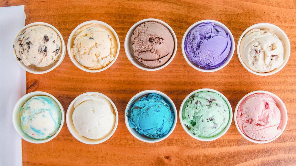 2 Scoops · Choose 2 ice cream flavors!
