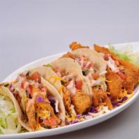 2 Fish Taco · Fish, lettuce, pico de gallo, cheese & special sauce