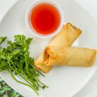 Vegetable Spring Roll (2) · Two rice wrap vegetable roll, crispy fried with duck sauce