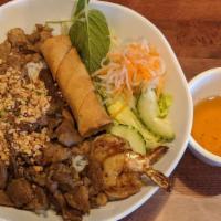 The Saigon Special – Bún Đặc Biệt · Grillef pork, grilled chicken, grill shrimp, and egg roll.