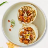 Shots For Shrimp Burrito  · Fresh shrimp topped with sour cream, salsa, cheese, and spanish rice wrapped in a warm torti...