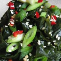 Seaweed Salad · Vegan. Wakame, sea moss & sesame oil.