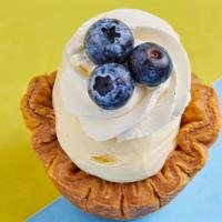 Blueberry Lemon Cream · Tart creamy lemon mousse with wild blueberry jam, whipped cream and fresh blueberries