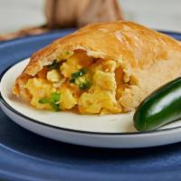 Jalapeno And Egg Breakfast Hand Pie · Cage Free Eggs, Roasted Jalapeños, Cheddar Jack cheese baked in a Tiny Pies® Crust