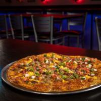 Supreme · Pepperoni, sausage, ham, onion, mushrooms, black olives, and bell peppers.