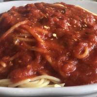 Spaghetti With Tomato Sauce · Choice of Caesar Salad, Salad and Soup for an additional charges.