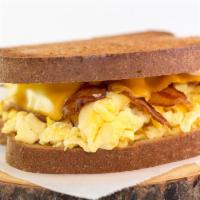 All American · Eggs, Sausage or Bacon, Cheese, Toast
