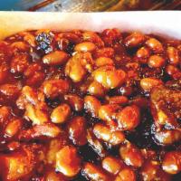 Burnt End Beans · Sweet & slow-smoked baked beans with brisket burnt ends.