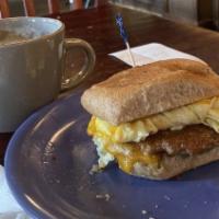 Classic Breakfast Sandwich · Egg and cheese topped with choice of avocado, bacon, sausage, or grilled ham.