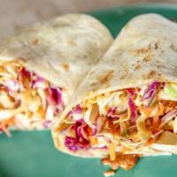 Thai Salad Wrap · Grilled chicken or fried tofu, cucumbers, red onions, carrots, daikon radish, shredded cabba...