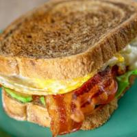 Blt · Applewood smoked bacon, lettuce, tomato, and mayo on choice of multigrain or sourdough. Serv...
