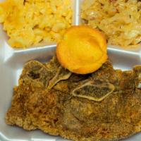 Fried Pork Chop 2Pc · Served with 3 sides and cornbread.