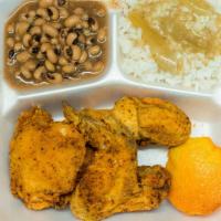 Fried Chicken 3Pc (Dark) · Served with 3 sides and cornbread.