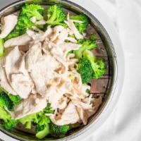 Steamed Chicken With Broccoli · Served with steamed white or brown rice. choice of garlic sauce or brown sauce white sauce w...
