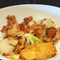 Chicken Teriyaki Bowl · Rice with grilled chicken and teriyaki sauce.