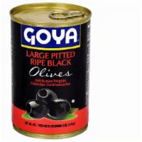 Goya - Large Pitted Ripe Black Olives - 6 Oz. · Goya Black Olives are nutritive, versatile and delicious!
Ideal for pizzas, salads, sauces, ...