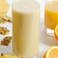 Oj Blend · Fresh-squeezed orange juice, pineapple, banana, Greek yogurt, agave.