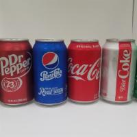 Soda Can (12Oz) · 12oz Choice (Dr Pepper, Diet Dr Pepper, Coke, Diet Coke, Pepsi Coke, Sprite)