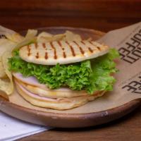 Turkey Piadine · Turkey, Provolone Cheese, and Chipotle Mayo on Flat Bread.
