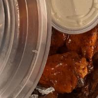 6Pc Wing Combo · Sold with Fries and your choice of Blue cheese or Ranch