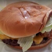 Bacon & Cheese Classic Burger (Large) · Large. Hamburger topped with cheese and bacon.